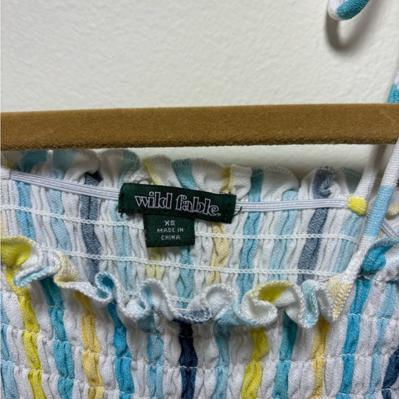 Wild fable smocked striped crop size xsmall 149 - Picture 3 of 4